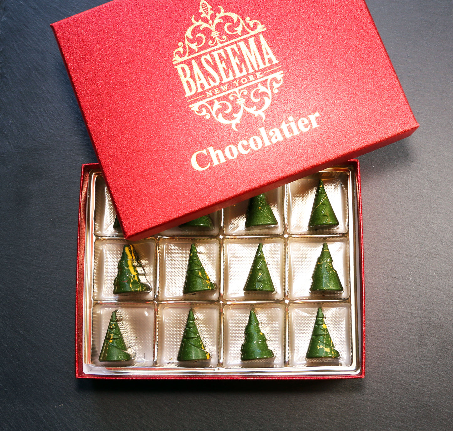 Festive Dark Chocolate Trees